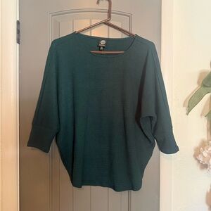 bobeau Deep Teal Dolman Crew Neck lightweight top